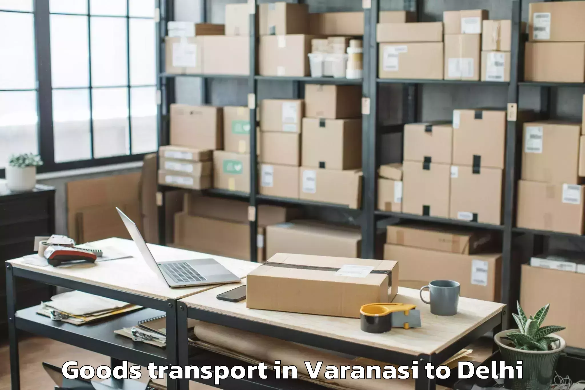 Varanasi to Pacific Mall Goods Transport